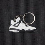 Mini Silicone Jordan 4 Keychain Woman Men Kids Key Ring Gift Key Holder Bag Charm Accessories Basketball Shoes Key Chain