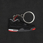 Mini Silicone Jordan 4 Keychain Woman Men Kids Key Ring Gift Key Holder Bag Charm Accessories Basketball Shoes Key Chain