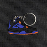 Mini Silicone Jordan 4 Keychain Woman Men Kids Key Ring Gift Key Holder Bag Charm Accessories Basketball Shoes Key Chain