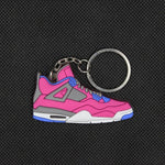 Mini Silicone Jordan 4 Keychain Woman Men Kids Key Ring Gift Key Holder Bag Charm Accessories Basketball Shoes Key Chain